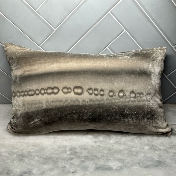 Aviva Stanoff Crushed Velvet Metallic Accent Pillow. Silver Gold